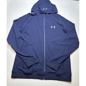 Under Armour Men's Full Zip Jacket Polyester Blue Size M Loose Coldgear